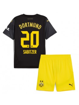 Otroški Nogometna dresi replika Borussia Dortmund Marcel Sabitzer #20 Gostujoči 2024-25 Kratek rokav (+ hlače)